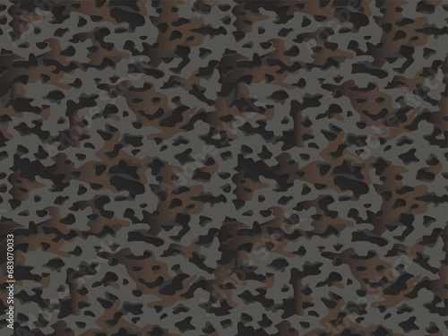 Full seamless watercolor camouflage texture print pattern. Usable for Jacket Pants Shirt and Shorts. Army textile fabric. Unique tie dye military camo. Vector illustration.