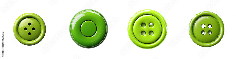 Green button Hyperrealistic Highly Detailed Isolated On Transparent Background Png File - obrazy, fototapety, plakaty 