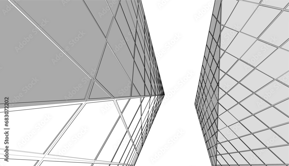 Obraz premium Abstract architecture vector 3d illustration