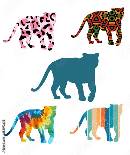 Photography Royal Bengal Tiger Silhouettes Vector
