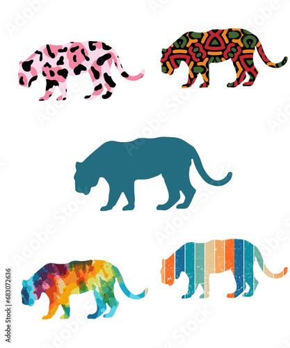 Photography Royal Bengal Tiger Silhouettes Vector