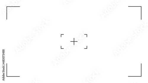 Video camera viewfinder . Camera display full hd format. Video filming screen vector template.