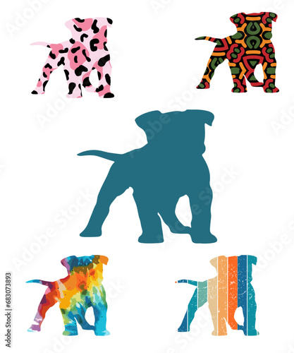 Three dog silhouettes. Computer generated vector