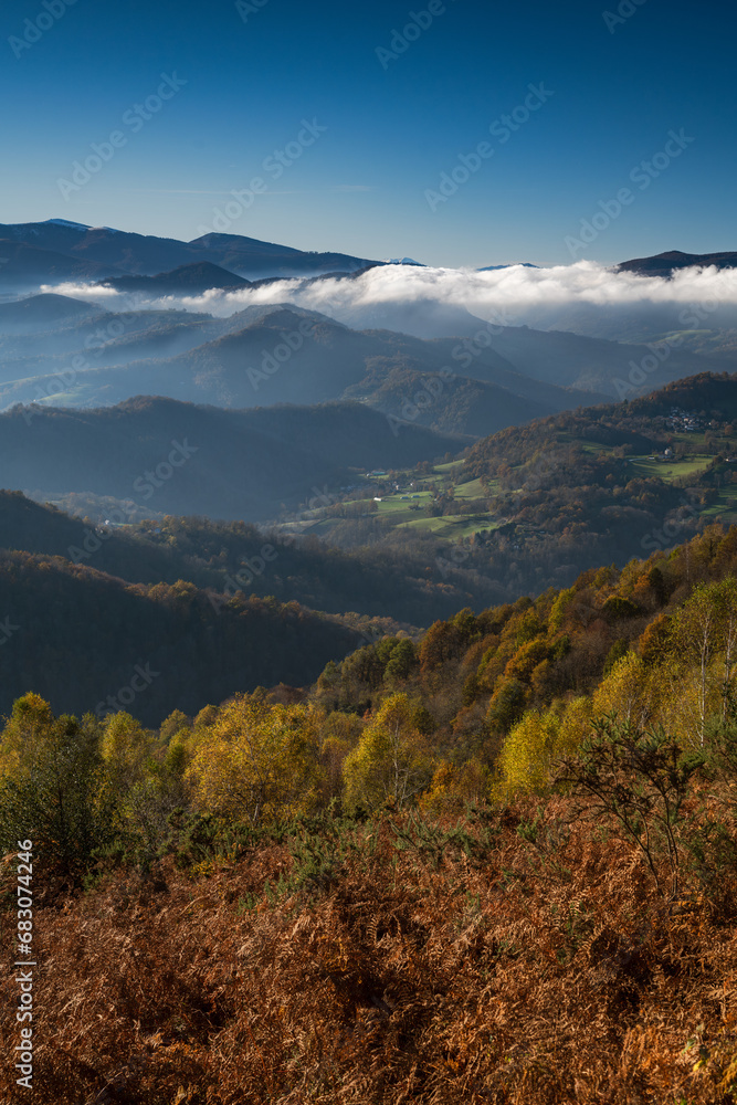 Fototapeta premium Autumn landscape in the Ariege Pyrenees in south-west France