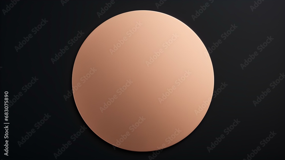 Rose Gold round Paper Note on a black Background. Brainstorming Template with Copy Space Rose Gold round Paper Note on a black Background. Brainstorming Template with Copy Space
