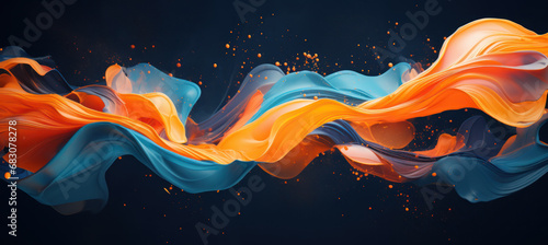 Bubble Wave in Vibrant Orange and Blue