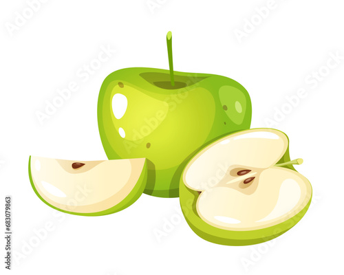 Fresh green apple isolated on a white background
