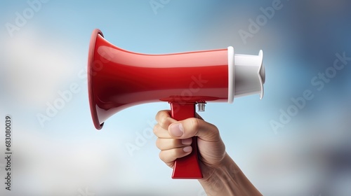 Marketing and sales concept: Hand holding a megaphone