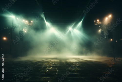 Stadium arena with concert lights. Background with selective focus and copy space © top images