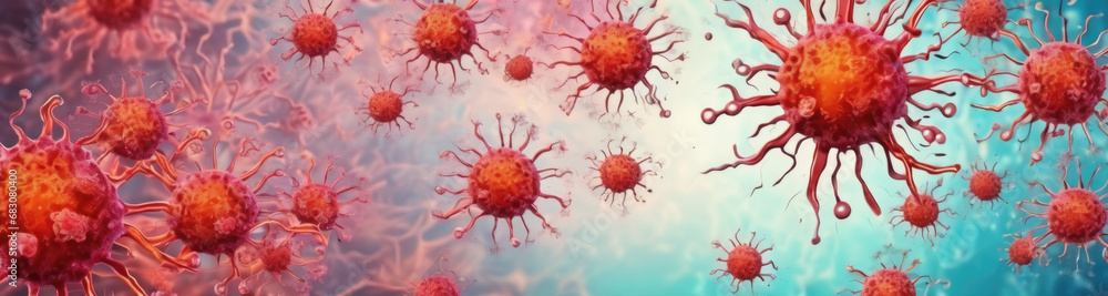 Amazing image of virus, banner. Amazing image of virus, banner.
