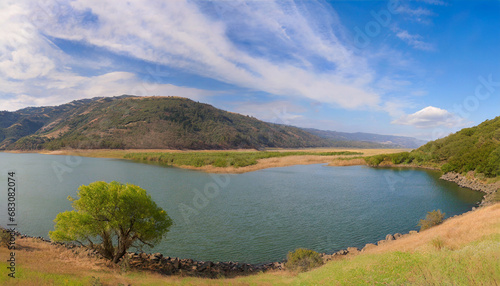 nature landscape view of the lake merrivos national park panorama