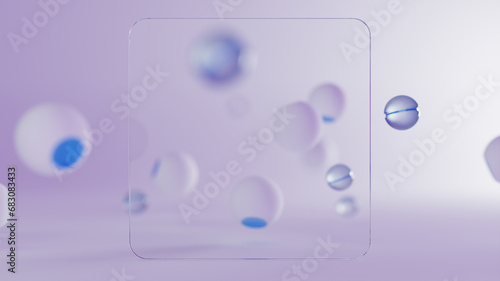 Background 3d abstraction from a group of layers of glass and plastic. 