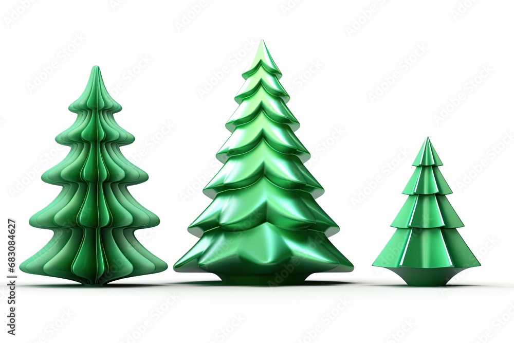 Set of Christmas trees of geometric shapes on a white background. The concept of Christmas Set of Christmas trees of geometric shapes on a white background. The concept of Christmas