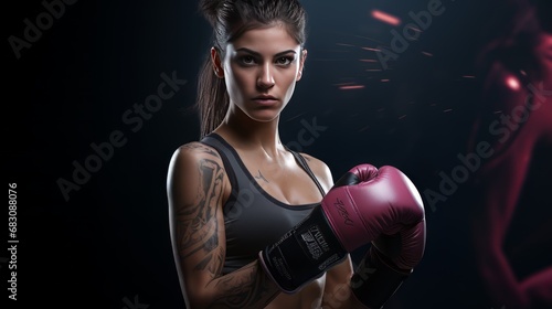 Engaged in combat sport, a girl wears sportswear for her practice. © Artur