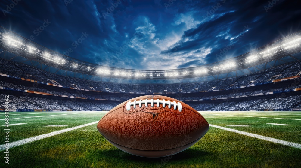 american football on the stadium. copy space. advertise american football on the stadium. copy space. advertise