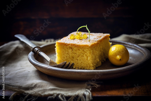 Delicious and inviting slice of cake ready to be served