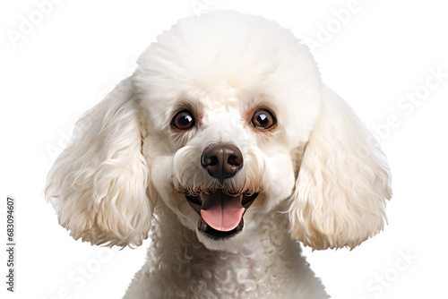 cute poodle dog portrait isolated photo