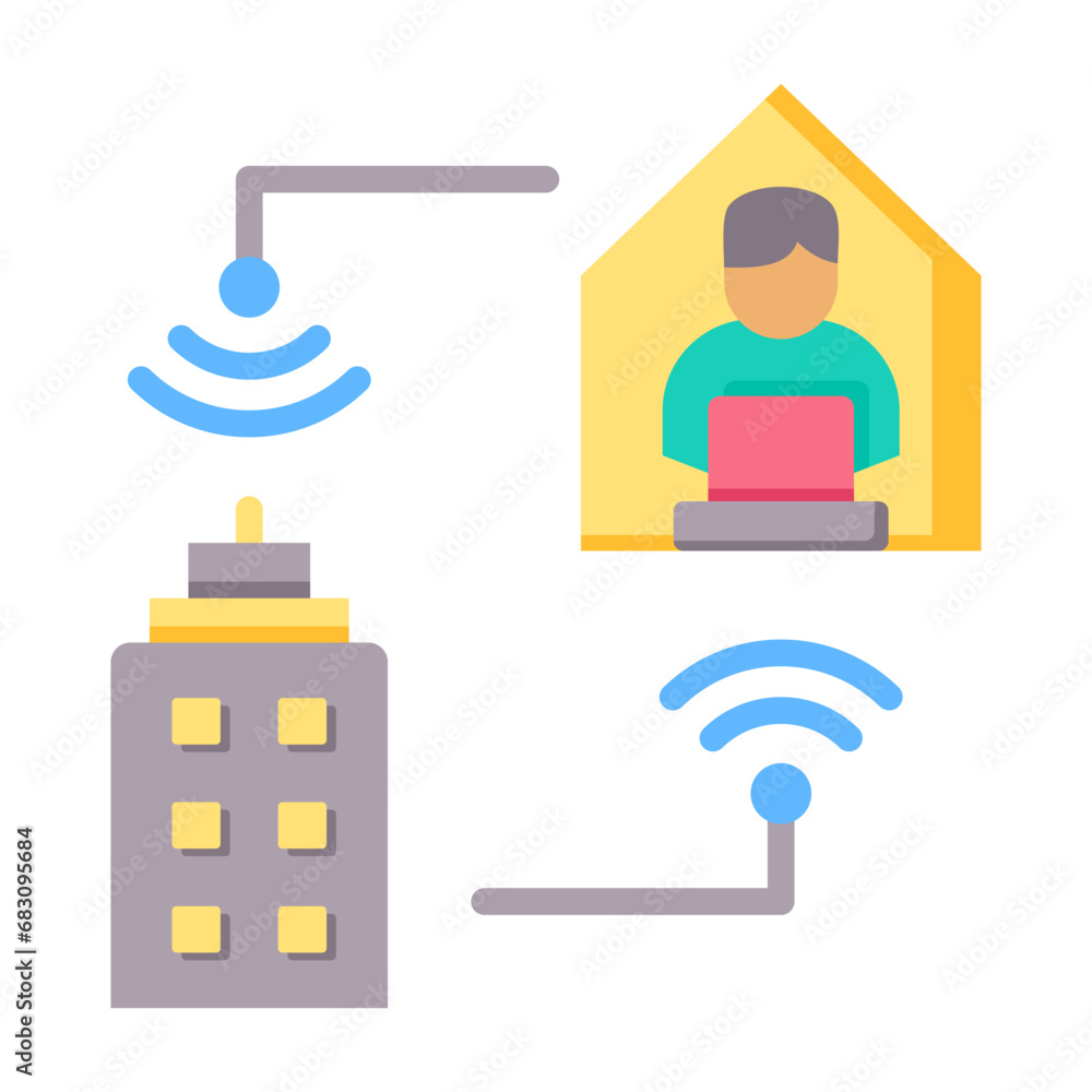 Obraz premium Hybrid Work Icon