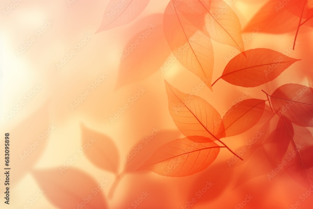 Seasonal fall foliage with detail textures, frame from autumn leaves. Yellow orange beige gradient color. Botanical trend background. Selective focus, bokeh effect. Copy space. Seasonal fall foliage with detail textures, frame from autumn leaves. Yellow orange beige gradient color. Botanical trend background. Selective focus, bokeh effect. Copy space.