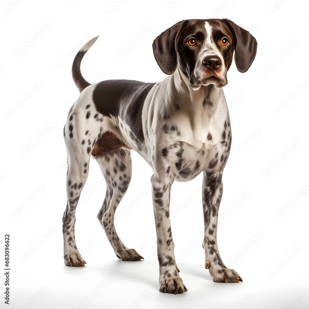 Pointer Dog Isolated on White Background - Generative AI