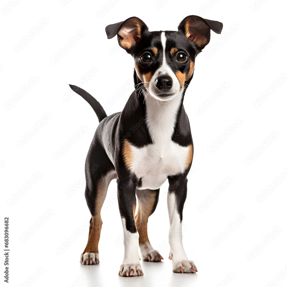 Rat Terrier Dog Isolated on White Background - Generative AI Rat Terrier Dog Isolated on White Background - Generative AI
