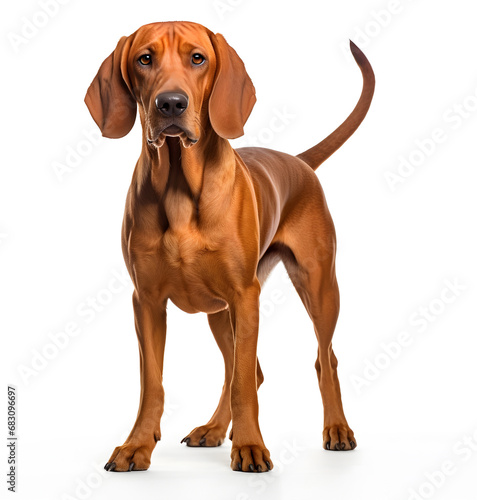 Redbone Coonhound Dog Isolated on White Background - Generative AI photo