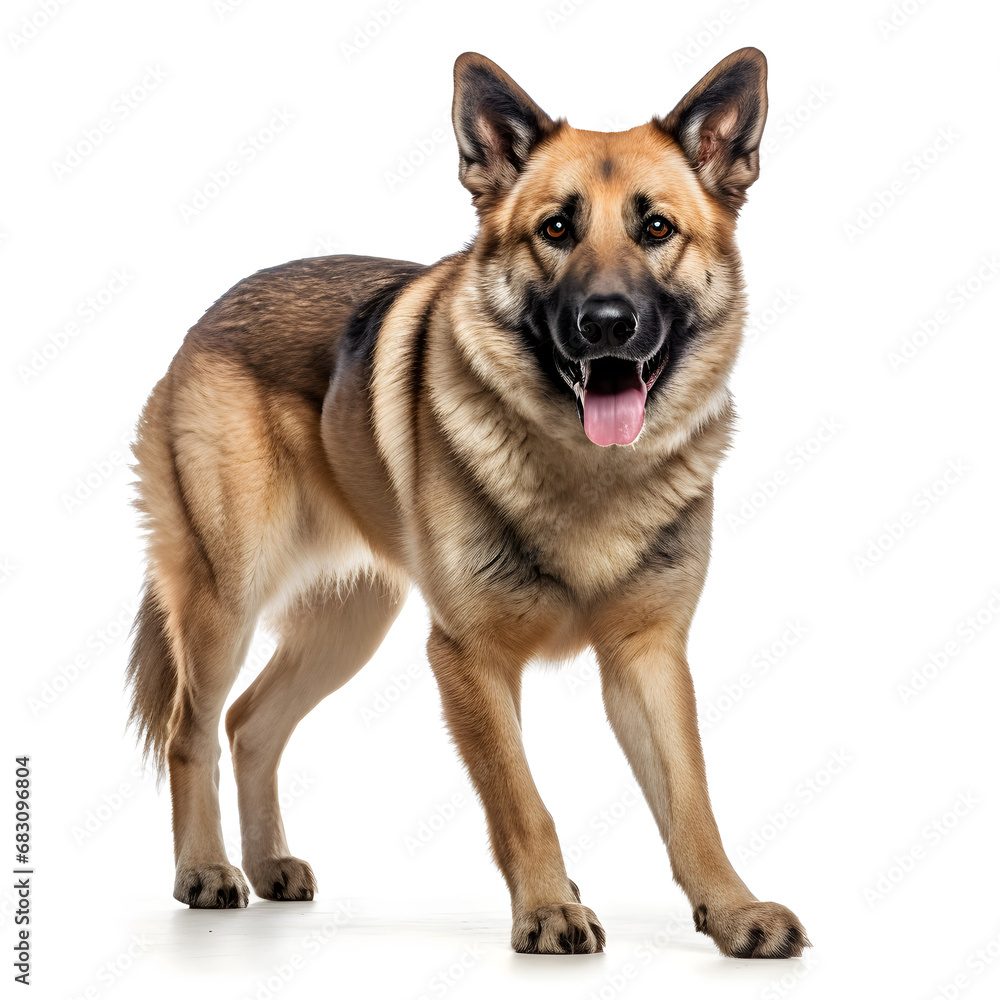Shepherd Dog Isolated on White Background - Generative AI Shepherd Dog Isolated on White Background - Generative AI