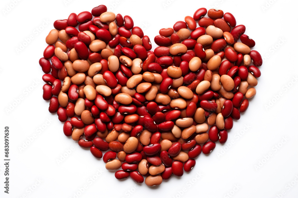 Concept of various beans forming a heart shape. Concept of various beans forming a heart shape.