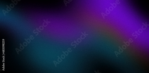 Neon dark blue purple orange green abstract blurred grainy background for website banner. Color gradient, ombre, blur. Desktop design. Large, wide template, pattern. Colorful, mix, bright, fun pattern