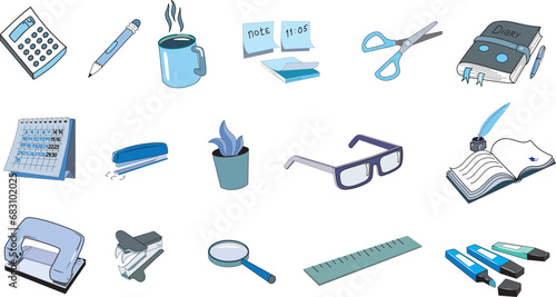 Office supplies for productive and efficient work - stationery.