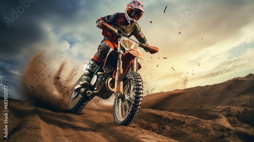 Riding the Wild Terrain: The Thrilling Adventure of a Man on a Dirt Bike