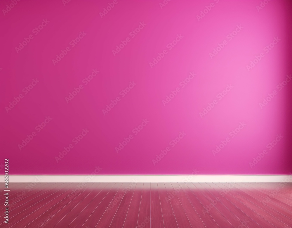 Bright pink classic wall background with copy space. Parquet floor. Mock up room. Bright pink classic wall background with copy space. Parquet floor. Mock up room.