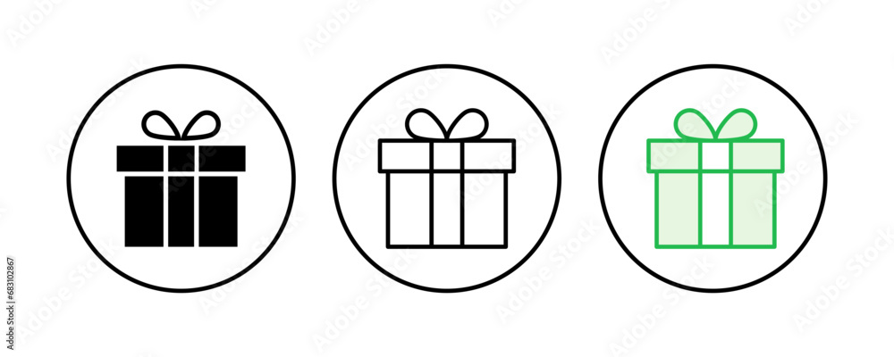 Gift icon set. gift vector icon. birthday gift Gift icon set. gift vector icon. birthday gift