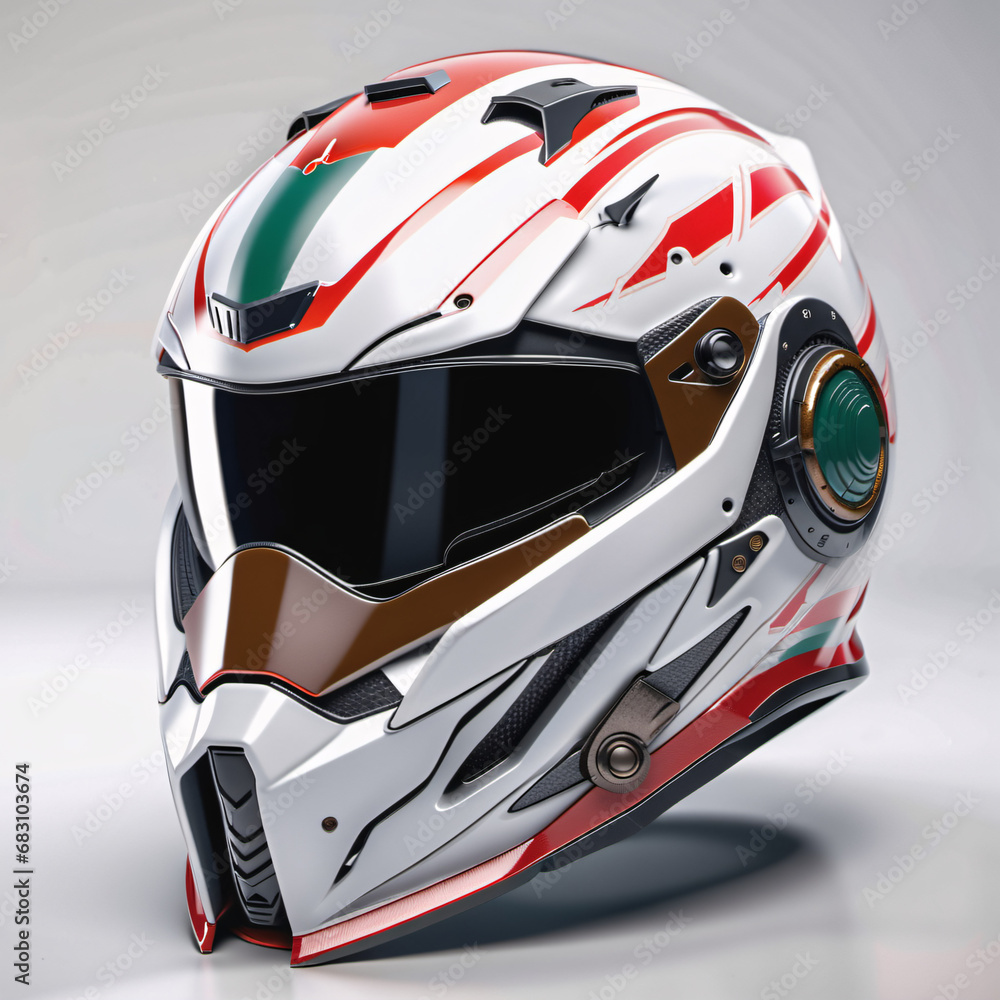 mecha robotic concept futuristic bike motorcycle full face helmet