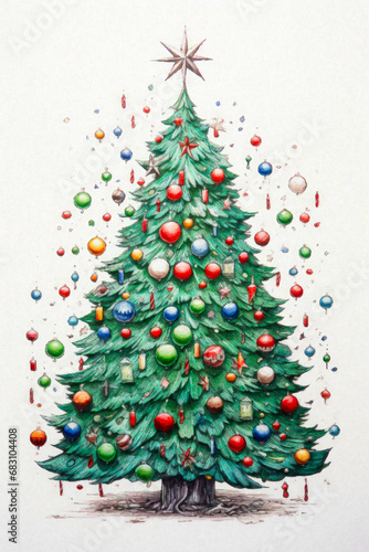 Whimsical Watercolor Christmas Tree 10