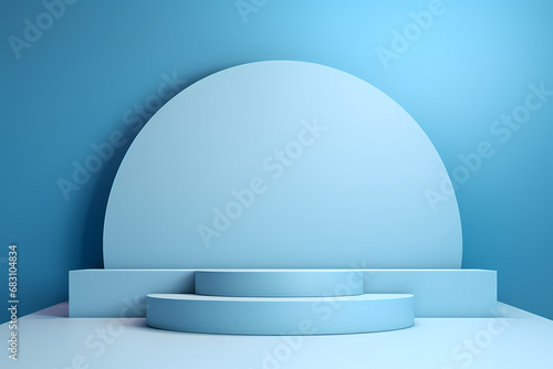 3d empty blue stage or podium © ananda