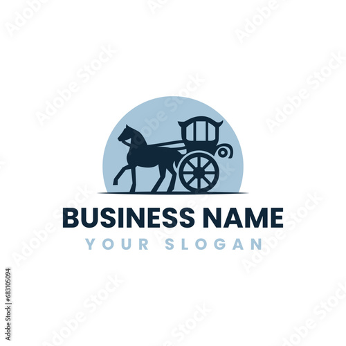 Horse Carridge Simple Modern Logo	
