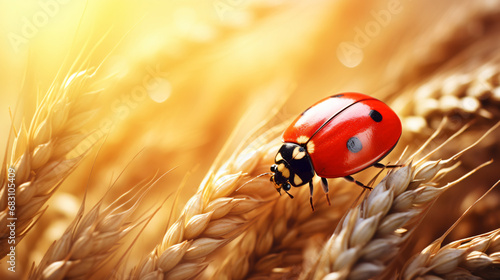 ladybug on ripe wheat