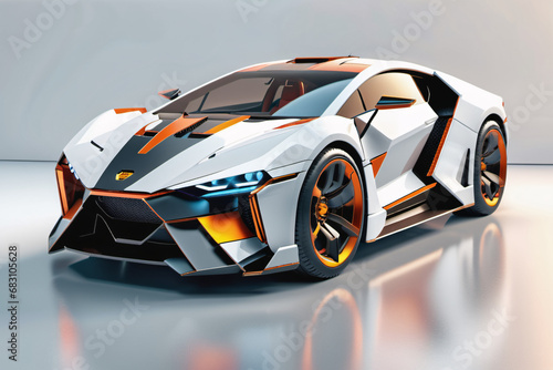 custom car, mecha or robotic style of city car, robot shape, masculine for car design inspiration 3D render