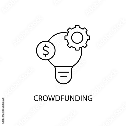 crowd funding concept line icon. Simple element illustration. crowd funding concept outline symbol design.
