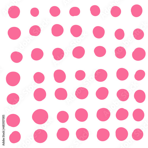 abstract soft pink dots on a square white background