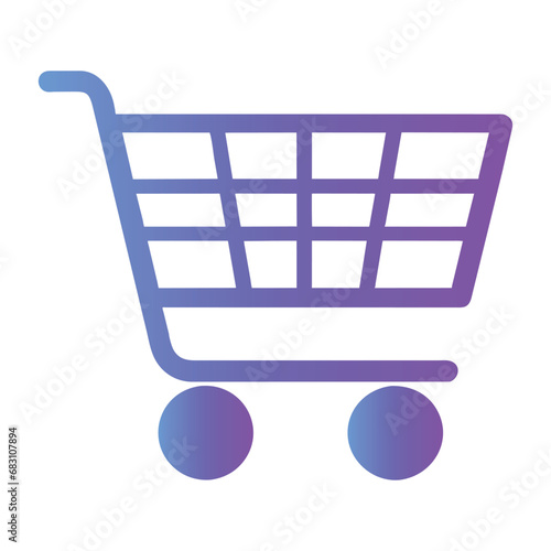 Shopping cart icon, gradient, logo vector illustration isolated on white background 