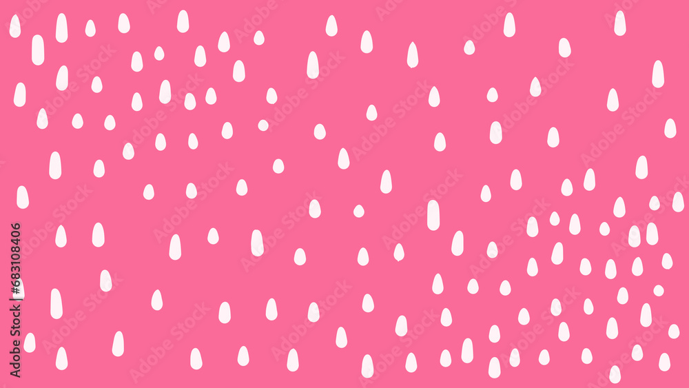 White drop dots on pink background flat image