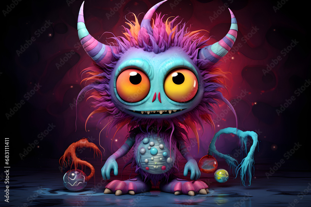 Cute monster with horns Cute monster with horns