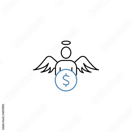 Angel investor concept line icon. Simple element illustration. Angel investor concept outline symbol design.