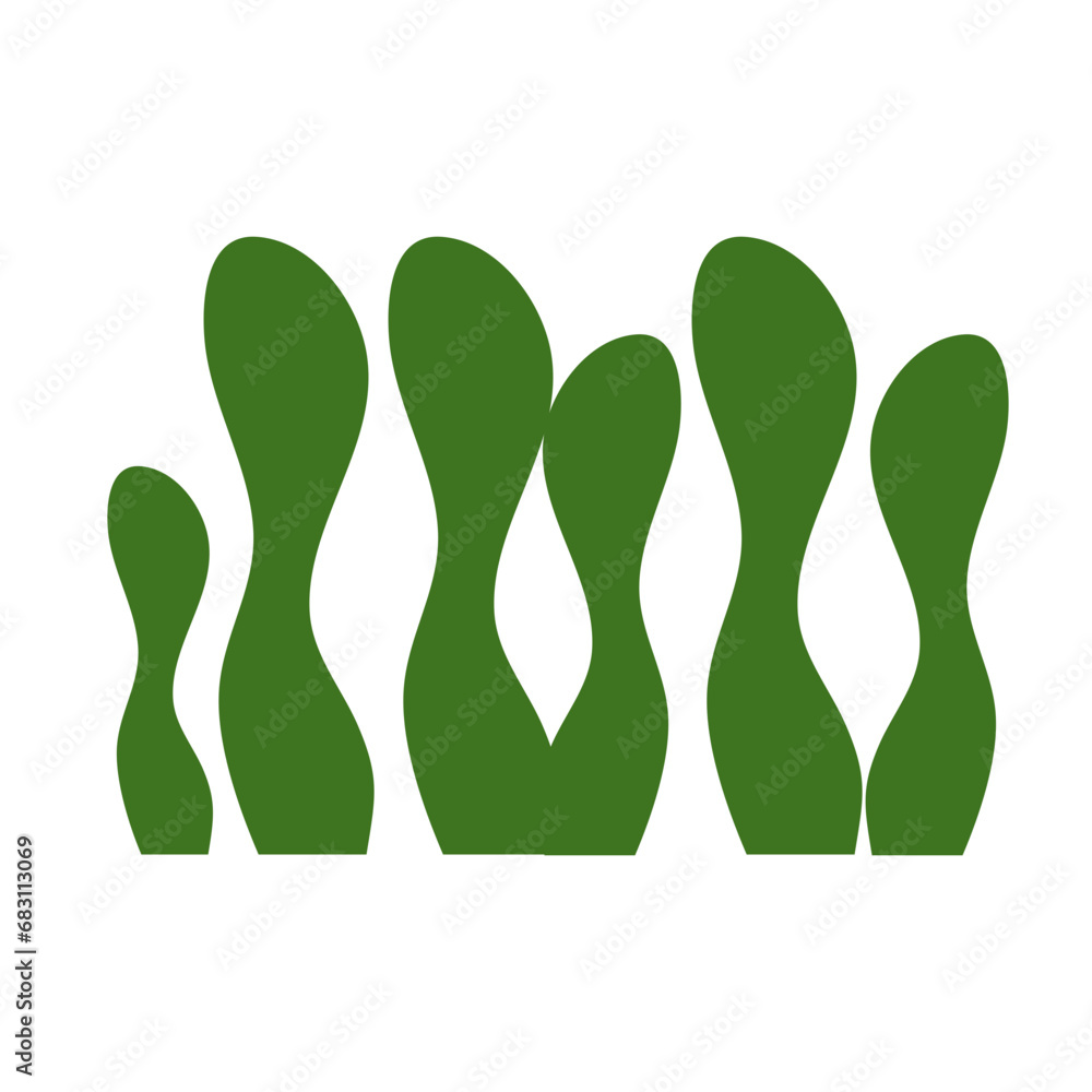 Green Leaf Grass Vector Flat Green Leaf Grass Vector Flat