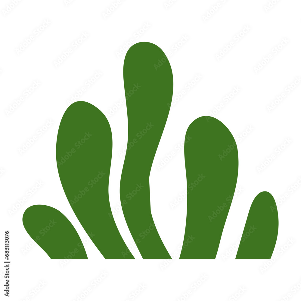 Green Leaf Grass Vector Flat Green Leaf Grass Vector Flat