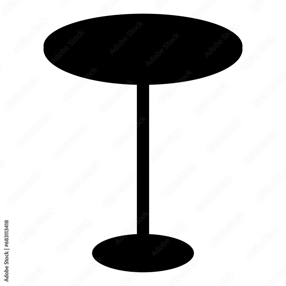Black Table Vector Icon Illustration Black Table Vector Icon Illustration