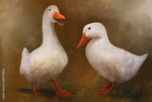 A duck pair painting