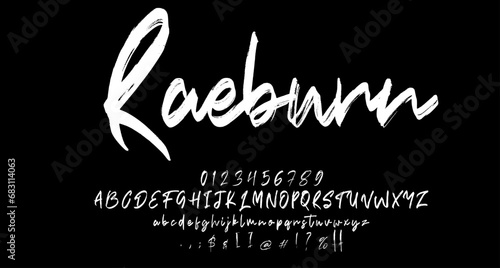 raeburn Brush font script vector lettering. Best Alphabet Alphabet Brush Script Logotype Font lettering handwritten photo